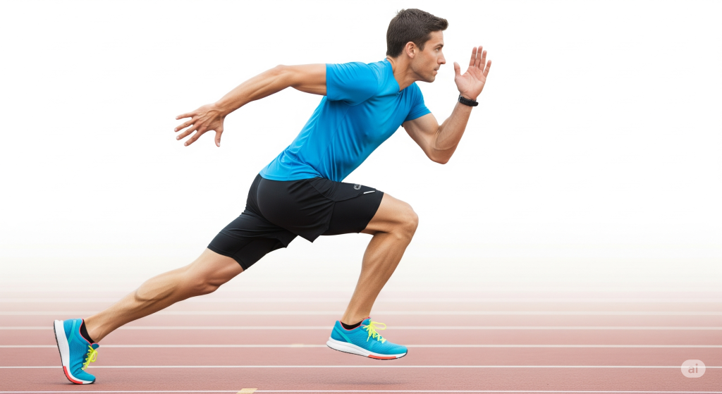 Osoba biegająca po torze dla biegaczy