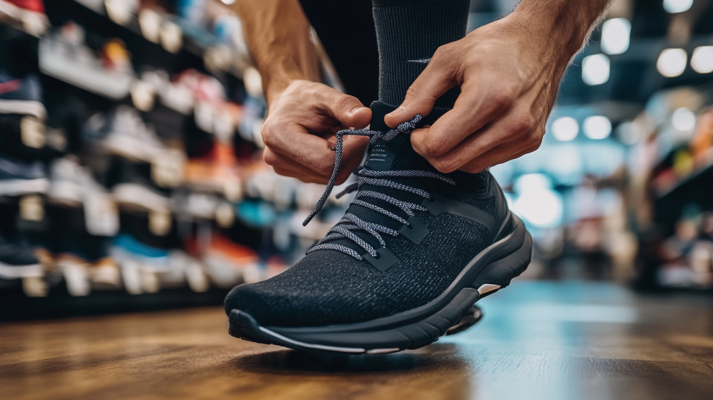 przymierzanie butów do biegania